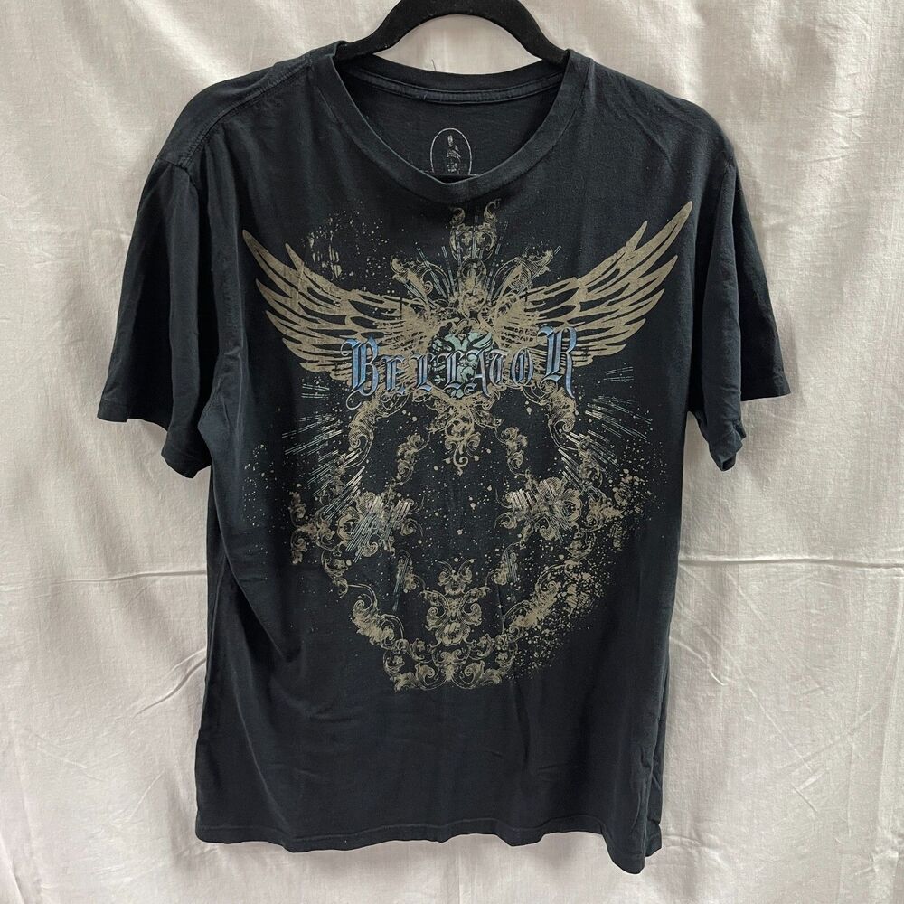 Bellator Fighting Championship T Shirt Size Medium Black Gray Blue